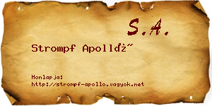 Strompf Apolló névjegykártya